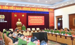Kiểm tra các mặt công tác quản lý hành chính về trật tự xã hội và công tác triển khai thực hiện Đề án 06 năm 2022 tại Công an Thành phố Hải Phòng