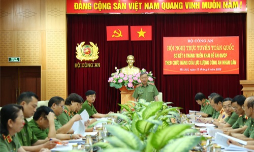 Hội nghị trực tuyến toàn quốc sơ kết 6 tháng triển khai Đề án 06 theo chức năng của lực lượng Công an nhân dân