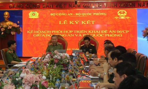 Lễ ký kết Kế hoạch phối hợp triển khai Đề án 06 giữa Bộ Công an và Bộ Quốc phòng