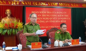 Kiểm tra, đánh giá việc lãnh đạo, chỉ đạo và tổ chức thực hiện Nghị quyết số 13-NQ/ĐUCA của Đảng ủy Công an Trung ương về tăng cường lãnh đạo đẩy mạnh thực hiện Đề án 06/CP của Chính phủ