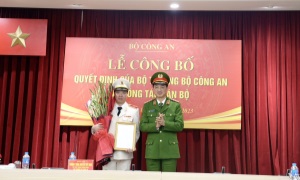 Bộ Công an tổ chức Lễ công bố các Quyết định của Bộ trưởng Bộ Công an về công tác cán bộ thuộc Cục Cảnh sát quản lý hành chính về trật tự xã hội