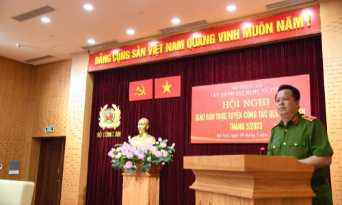Hội nghị giao ban trực tuyến công tác quản lý hành chính về trật tự xã hội tháng 5/2023