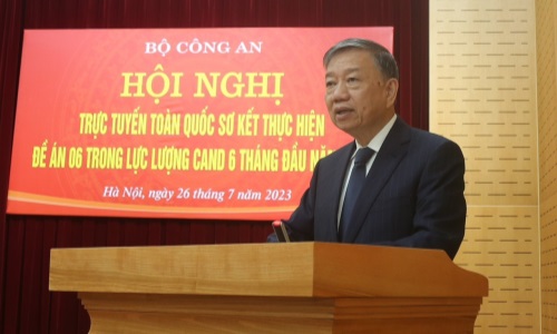 Hội nghị trực tuyến toàn quốc sơ kết thực hiện Đề án 06 trong lực lượng Công an nhân dân 6 tháng đầu năm 2023
