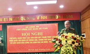 Cục Cảnh sát quản lý hành chính về trật tự xã hội tổ chức Hội nghị phổ biến, quán triệt các văn bản quy phạm pháp luật liên quan đến công tác đảm bảo an ninh, trật tự năm 2023