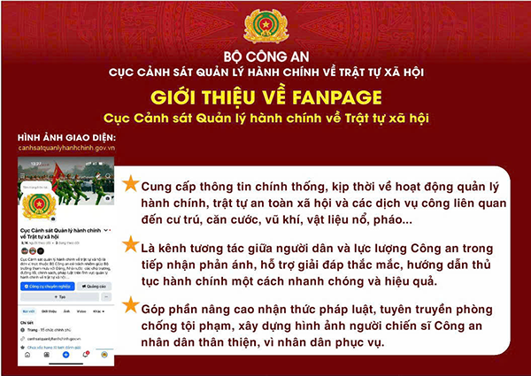 Banner FanPage Cục Cảnh sát QLHC về TTXH